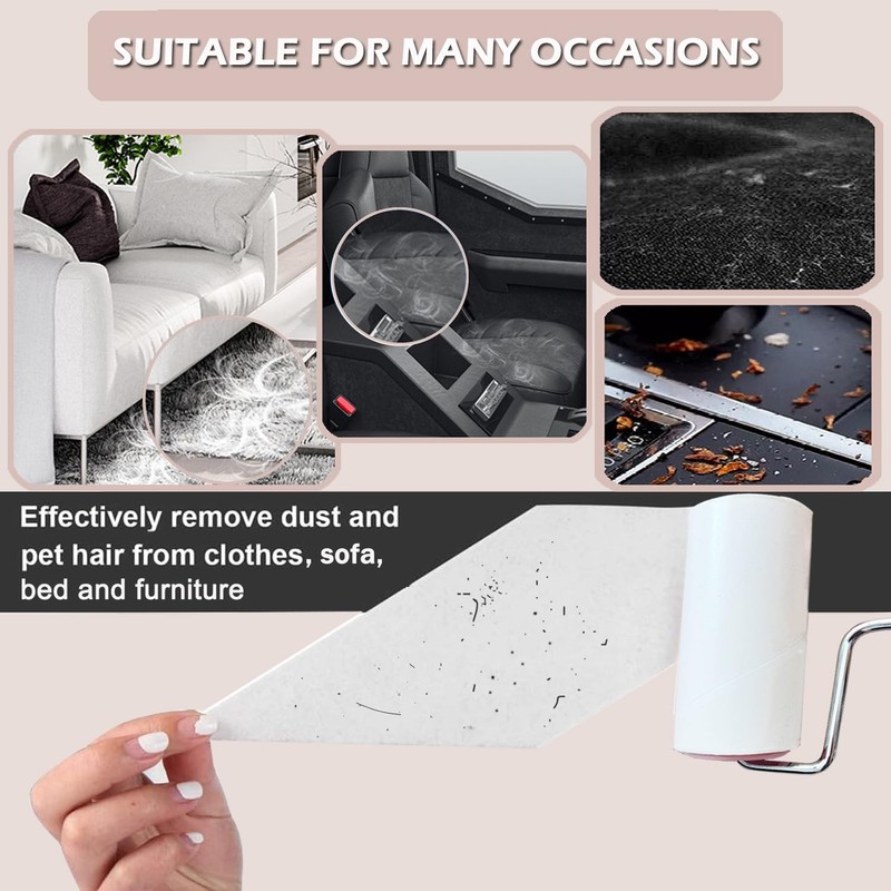 Reusable Lint Rollers for Clothes Couch Furniture with 1 Handle and 5 Refills gallery