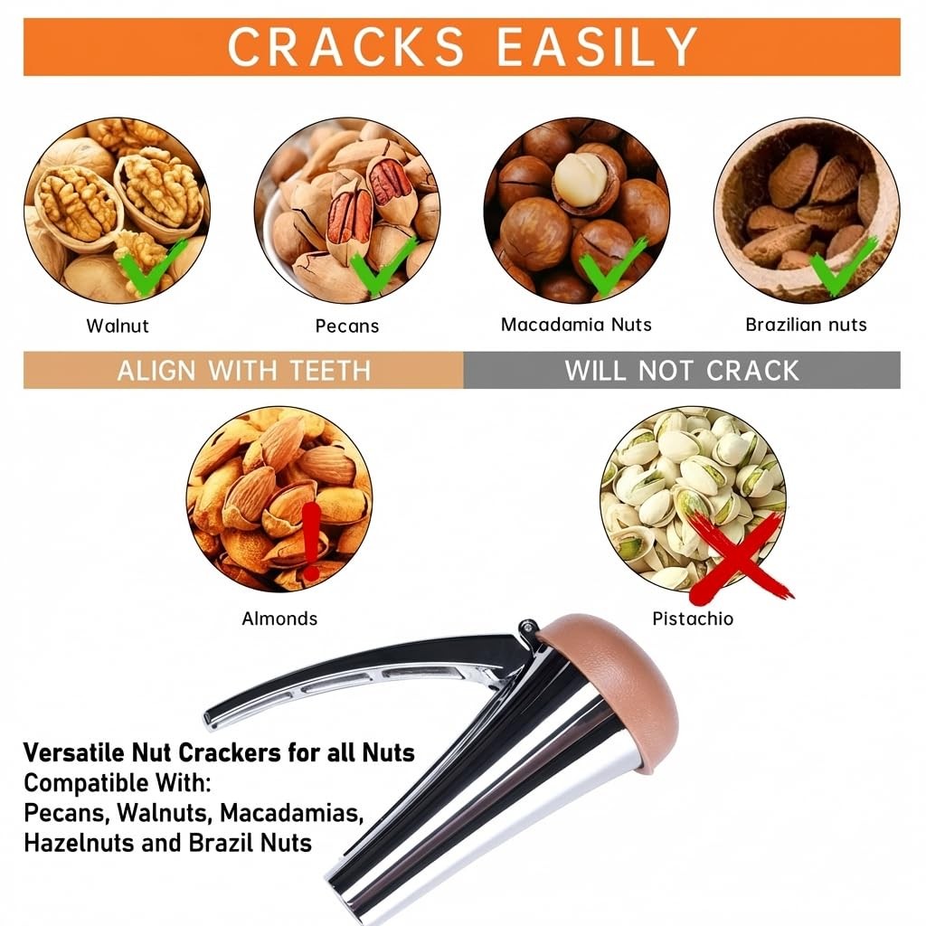 Nutcracker: Effortlessly Cracks Large to Medium Nuts, Heavy Duty Nut Cracker ... gallery
