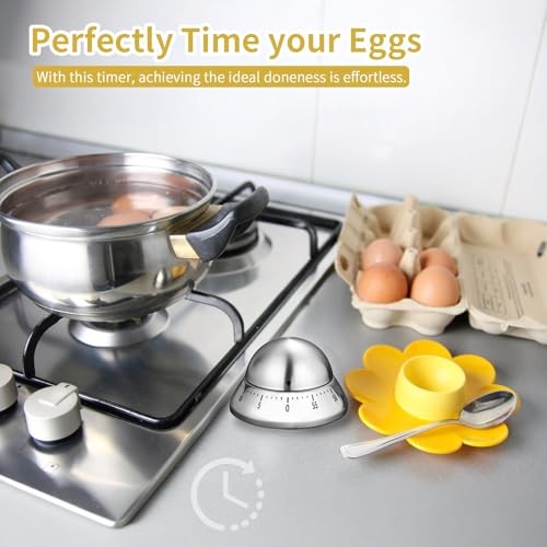Mechanical Kitchen Timer, Wind Up 60 Minutes Manual Countdown for Silver Cone gallery