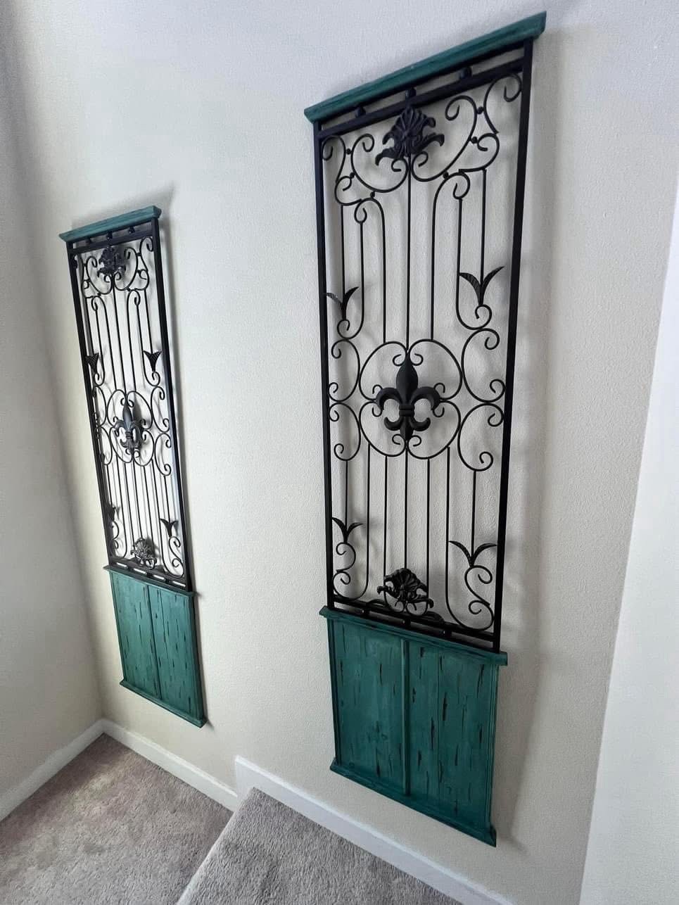Iron Wall Panel Rustic 71 in. Metal Construction Sturdy Wood Classic gallery