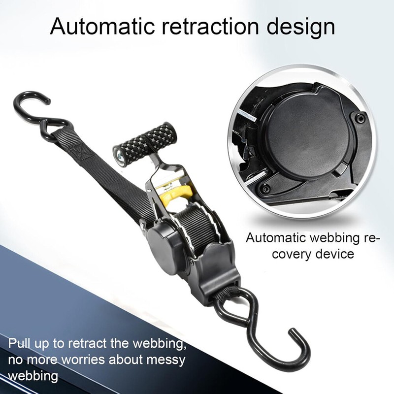 2 Pack Marine Retractable Transom Tie Down 1500lbs Boat Trailer Heavy Duty Strap gallery