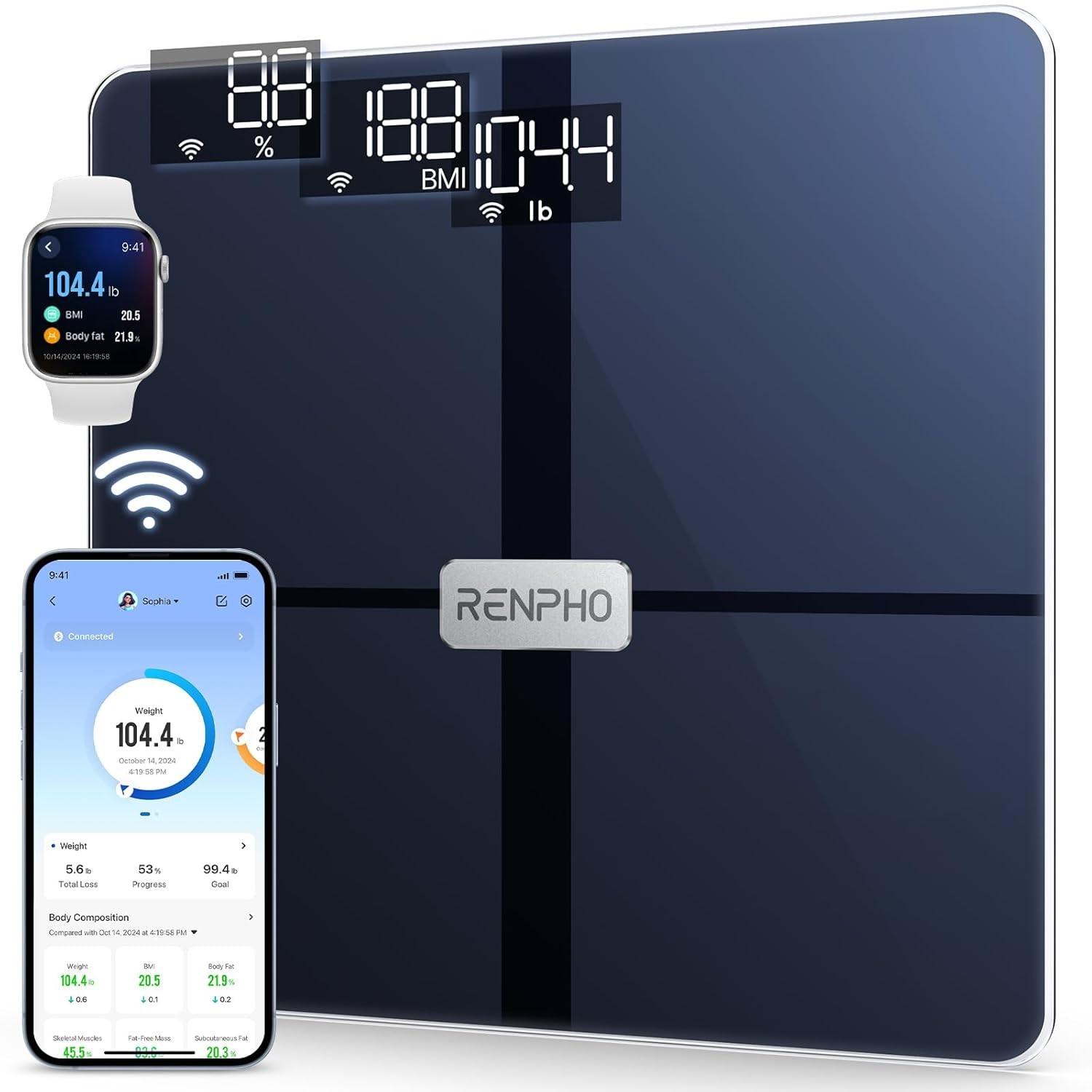 RENPHO Elis Aspire Smart Body Scale - Wifi Connectable - ITO Coating - 13 Metric gallery