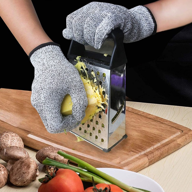 2 Pairs Safety Cut Proof Stab Resistant Butcher Gloves Stainless Steel Wire L5 gallery