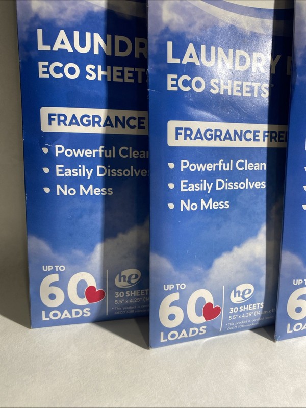Earth Breeze Laundry Detergent Eco Sheets Fragrance Free 180 Loads Pack Of 3 gallery