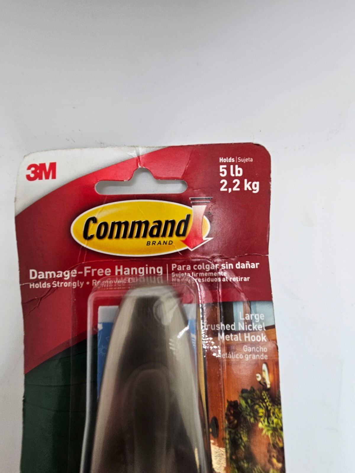 (QTY 7) 3M FC13-BN-AWES Command Large Brushed Nickel Metal Hook Holds 5lb gallery