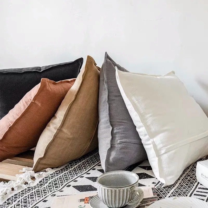 Throw Pillow Covers Linen Decorative Cushion Cases 18x18 Farmhouse gallery