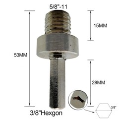 Diamond Core Bit Adapter 5/8″-11 Thread Male to SDS-Plus Hex-Shank and Extension