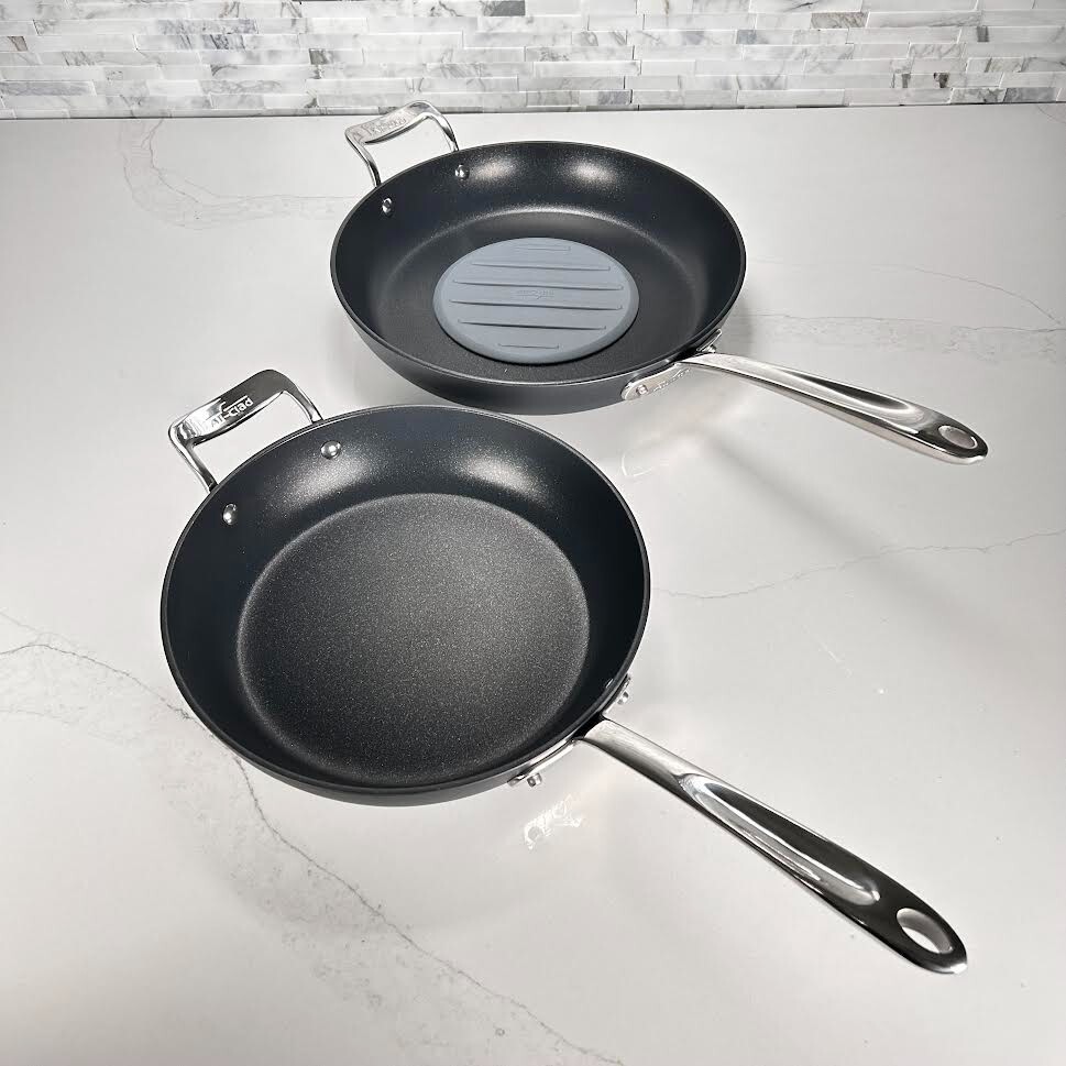 All-clad Essentials 10.5" and 12" Non-Stick Fry Pan with Glass Lids Set. gallery