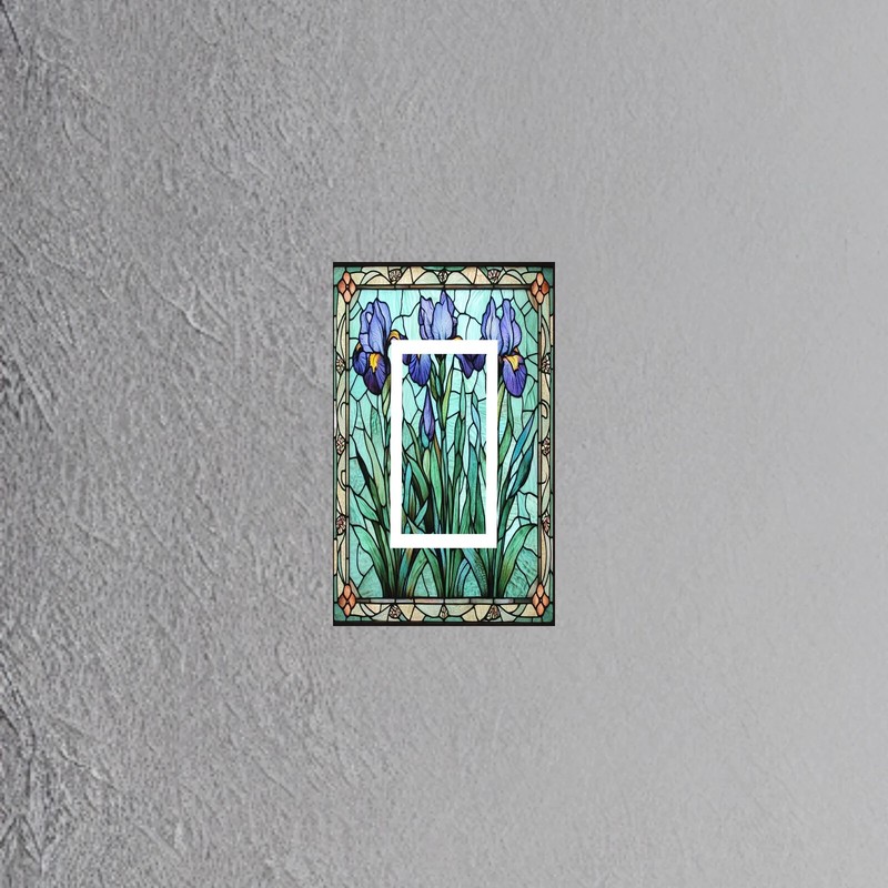 Stained Glass Iris design Light Switch Plate outlet covers rocker toggle gallery