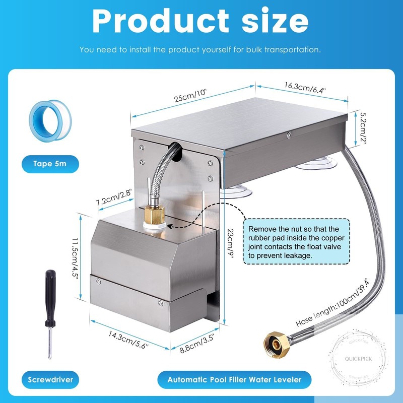 Automatic Pool Filler Water Leveler Auto Fill Pool Waterfall Water Level Control gallery