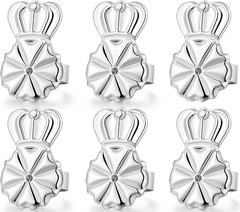 3 Pairs Earring Backs Lifters,Adjustable Silver for 8MM,