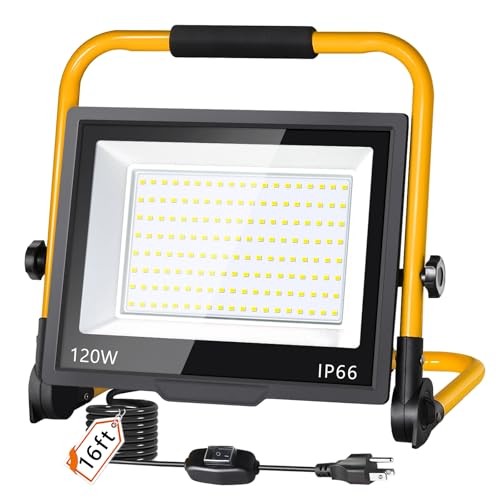 14400LM LED Work Light, 120W Flood Light with 16FT Cord & Switch, 120W-1P gallery