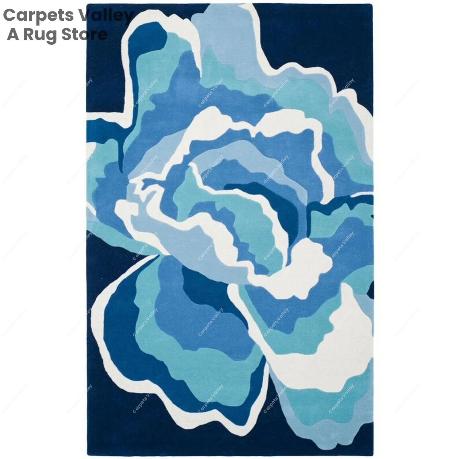 Rose Blue, Hand-Tufted Wool Handmade Area Rug Carpet for Any Room gallery
