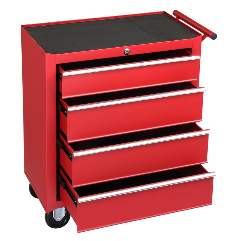 4-Drawer Rolling Tool Chest with Lock & Key, Tool Storage Cabinet with Wheels US gallery