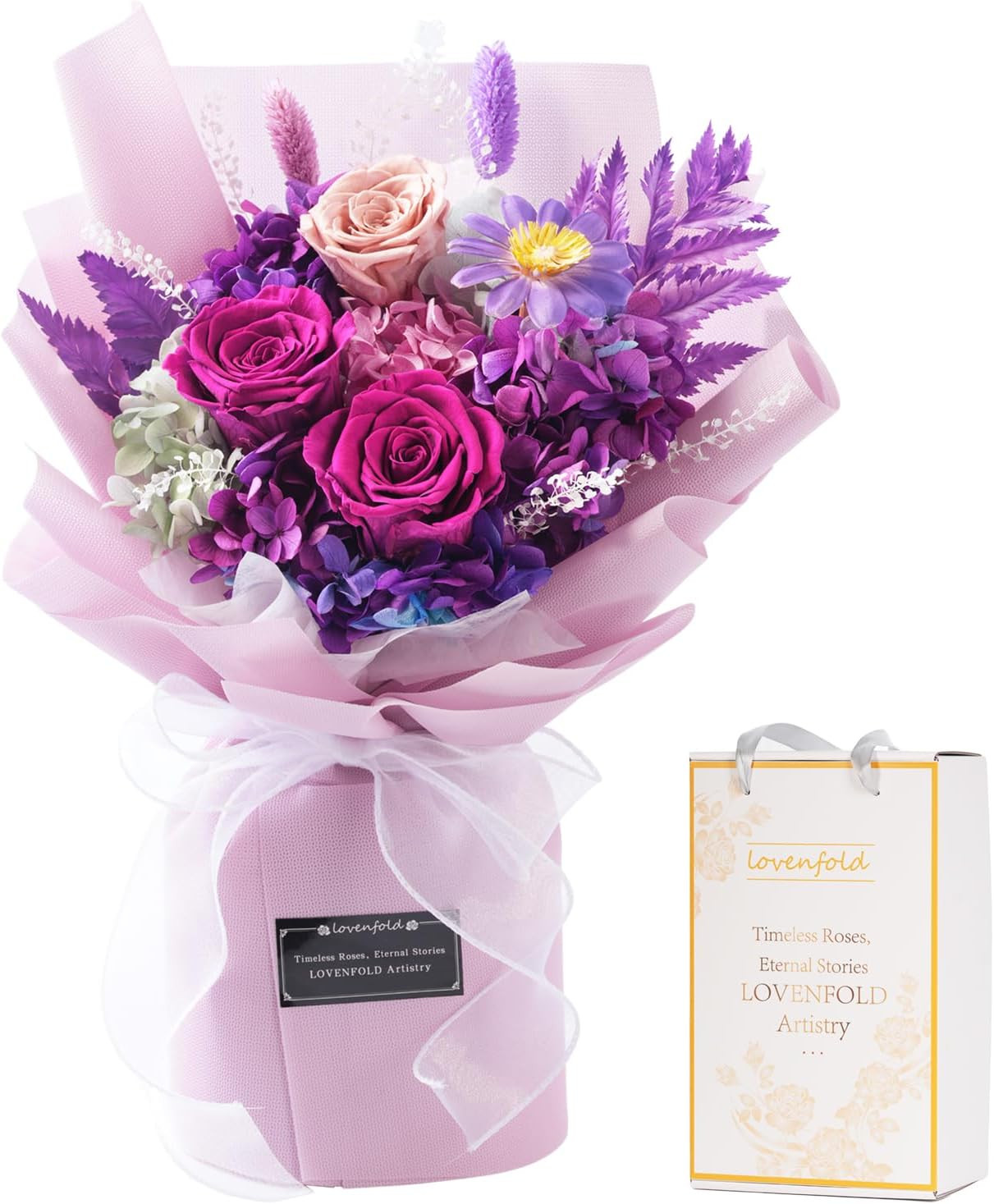 Preserved Flowers for Delivery, Purple Rose Bouquets That Last 1-3 Years, Birthd gallery
