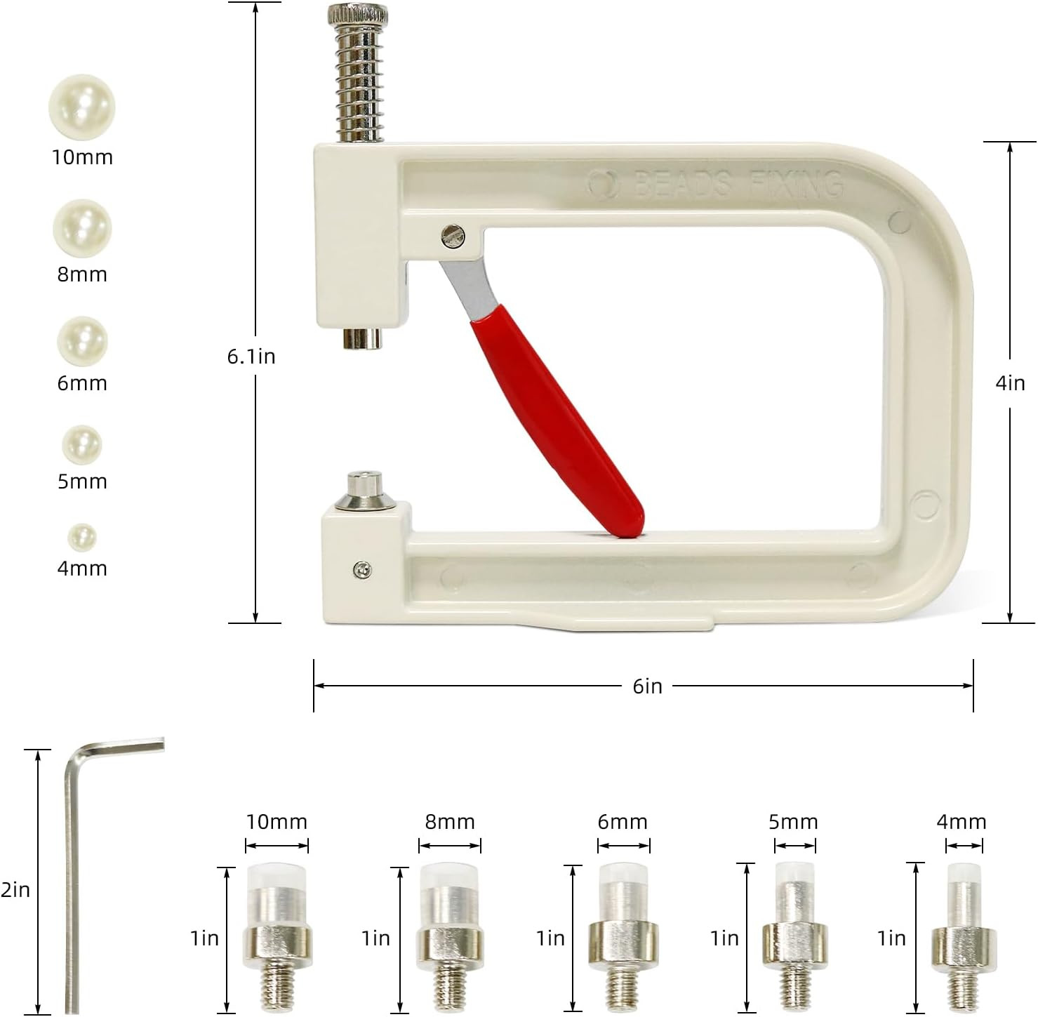 Pearl Setting Machine, Pearl Hand Press Tools with White Pearl Beads, Rivet Stud gallery