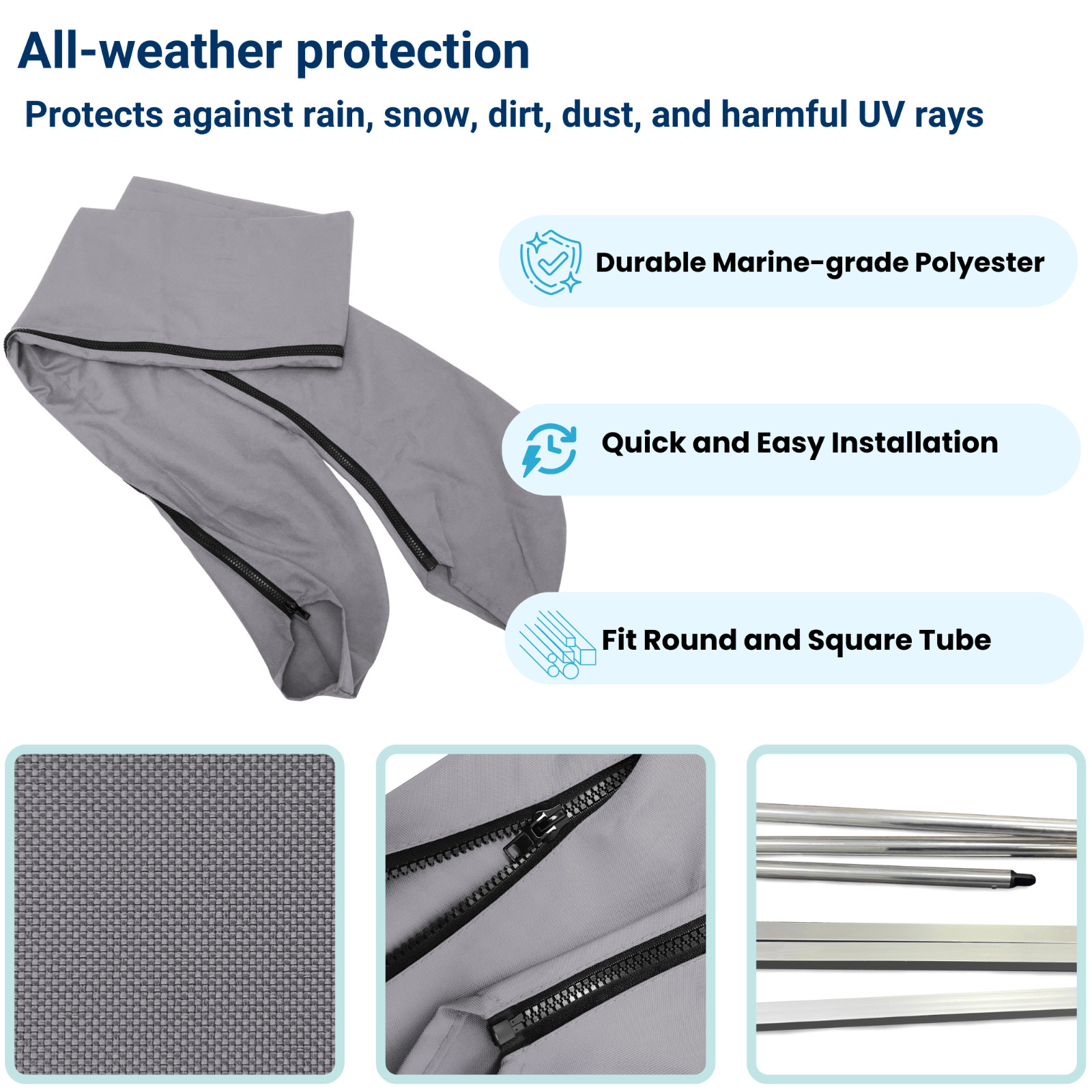 Bimini Top Boot Cover Storage Suitable for 3 - 4 Bows Tops waterproof heavy duty gallery