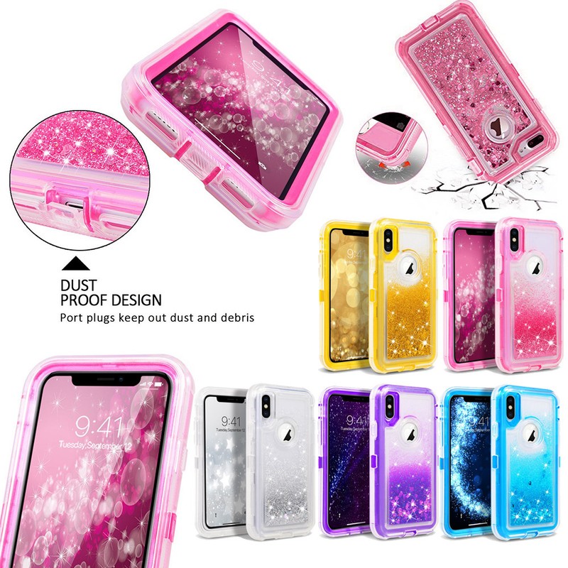 For iPhone Shockproof Heavy Duty Glitter Liquid Case (FITS Otterbox Belt Clip) gallery