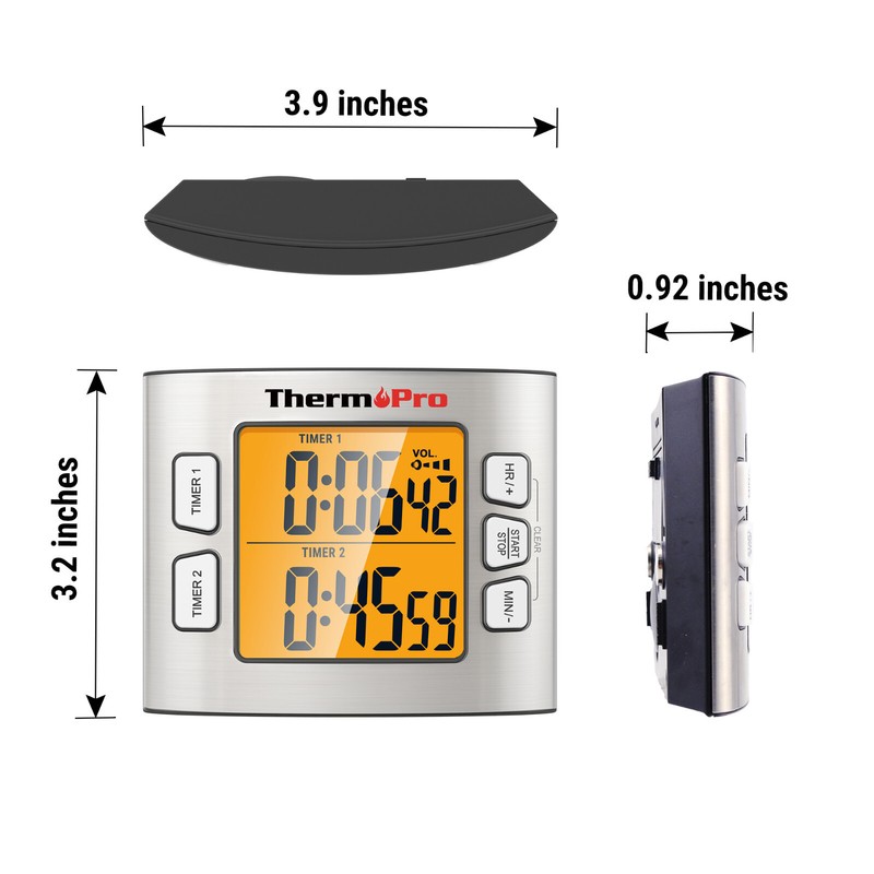 ThermoPro LCD Digital Kitchen School Timer Clock W/ Dual Countdown Stop Watches gallery
