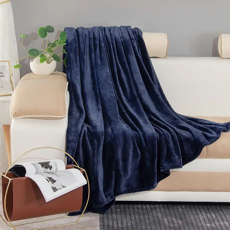 Solid Flannel Throw Plush Cozy Super Soft Bed Blanket: All Sizes Available gallery