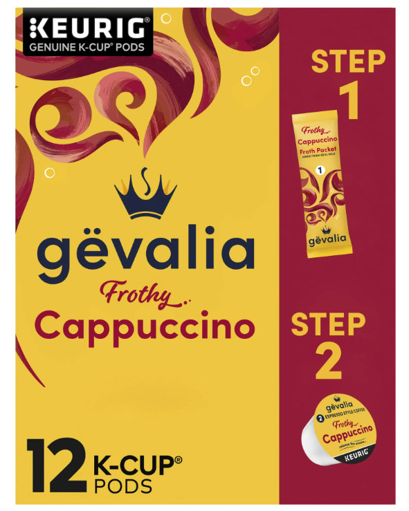 Gevalia Cappuccino K Cup Espresso Coffee Pods & Cappuccino Froth Packets, 12 ct gallery