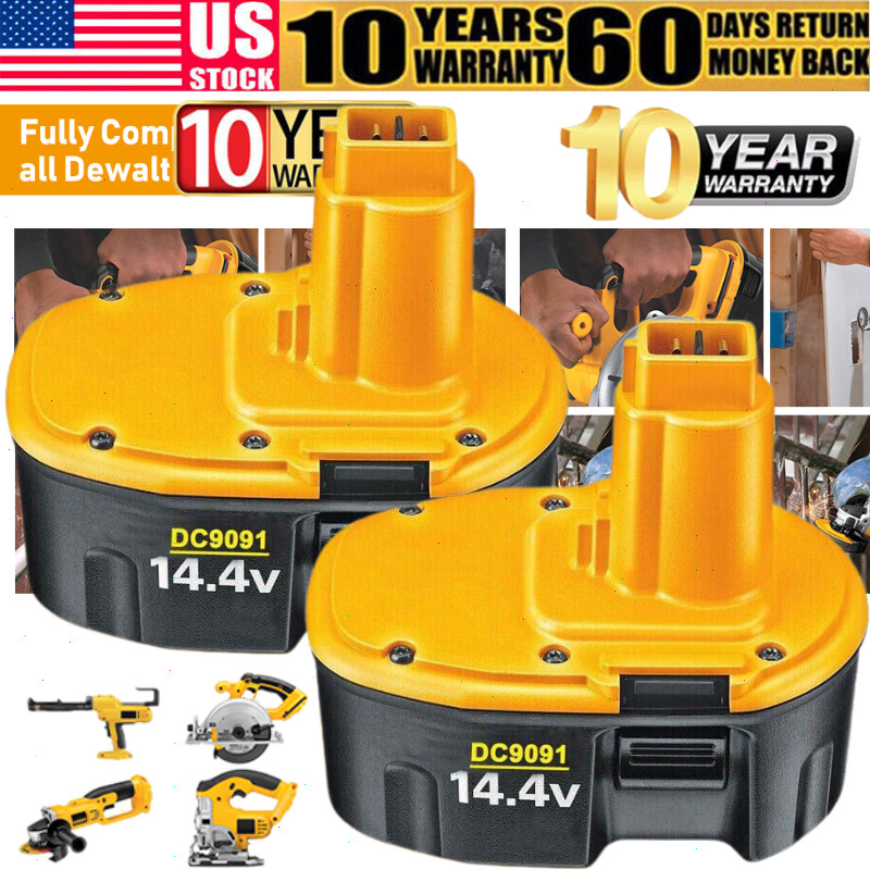 2-Pack For DeWalt 14.4Volt Battery DC9091 DW9091 DW9094 DE9091 Cordless Tools