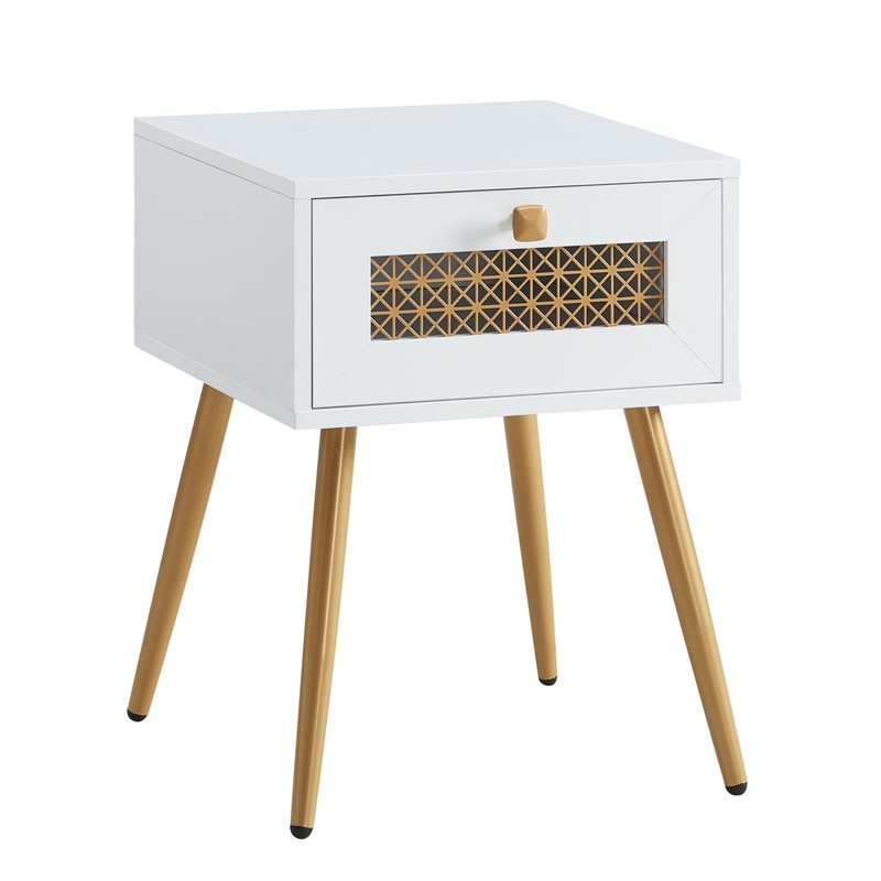 Modern Style Side Table, End Table with Drawer for Living Room, Square Wooden... gallery