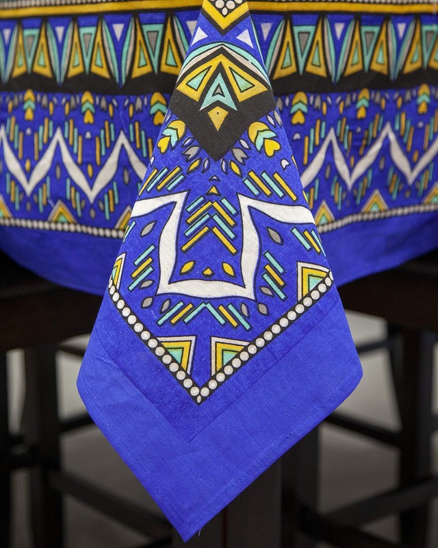 India Arts Geometric Pattern Square Cotton Tablecloth 70 X 70 Multi Color gallery