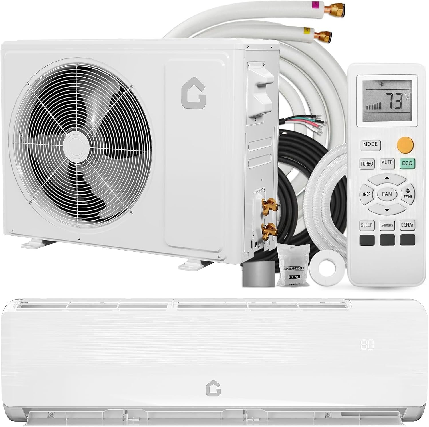 18000 BTU Mini Split Air Conditioner & Heater Pump System 19 SEER2 Ductless 230V gallery