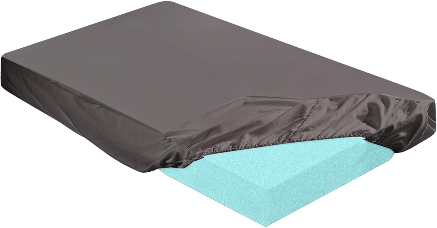 2-3-inch Mattress Pad Cover Memory Foam Protector (80 x 60 inches, Dark Gray) gallery