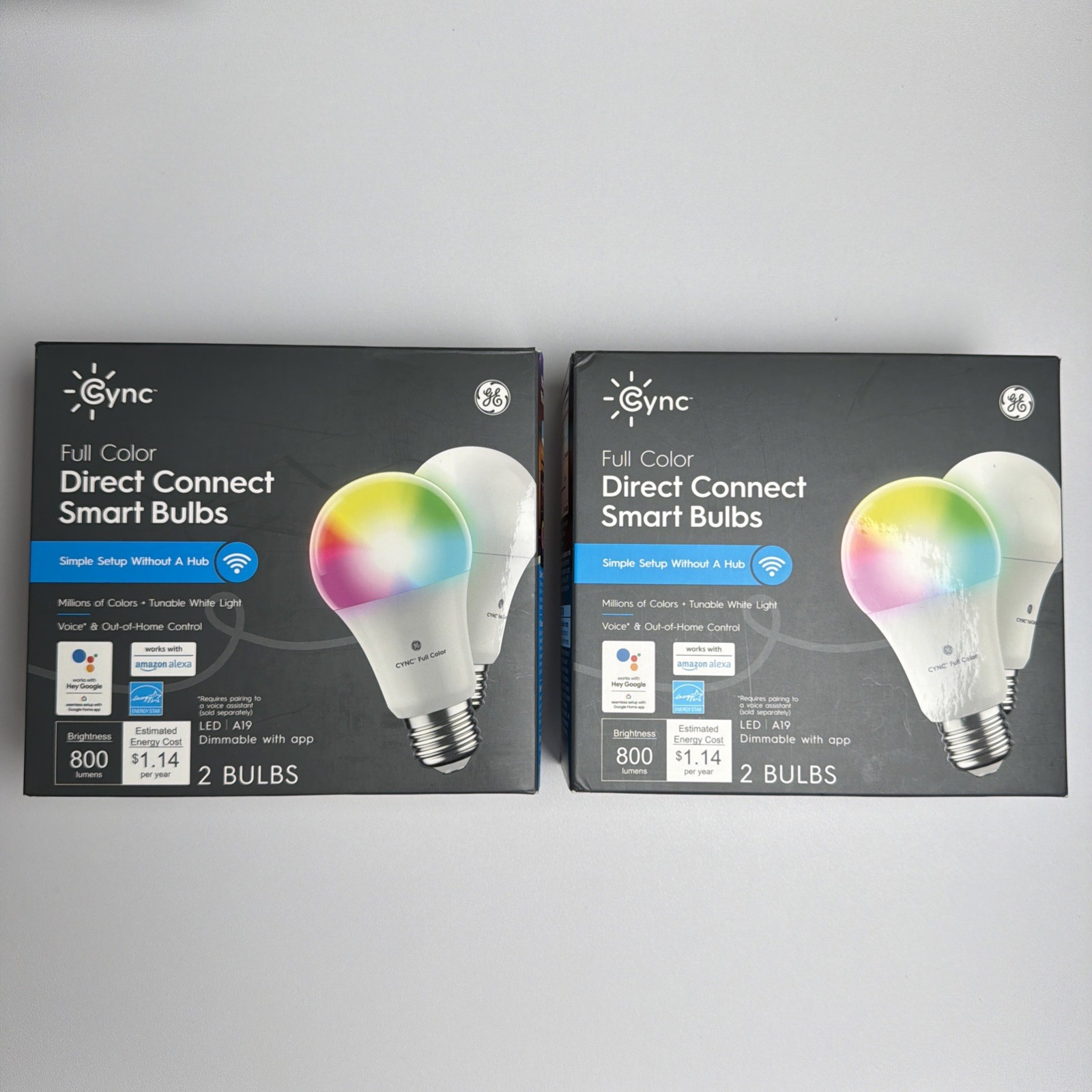 GE CYNC Full Color Smart 4 Bulbs, 2-Pack WiFi LED Light A19 No Hub Required gallery
