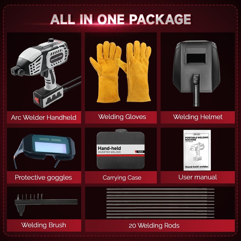 Portable Welding Machine Handheld Welder - 110V IGBT Inverter 20-120A Hand Held gallery