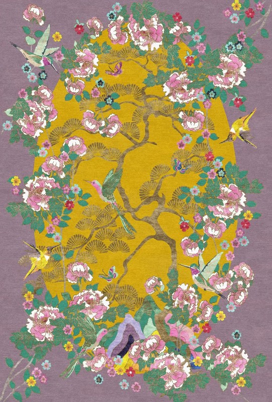 Wendy Morrison Mount Orient Violet Hand-Tufted Rug Chinoiserie Wool Designer gallery