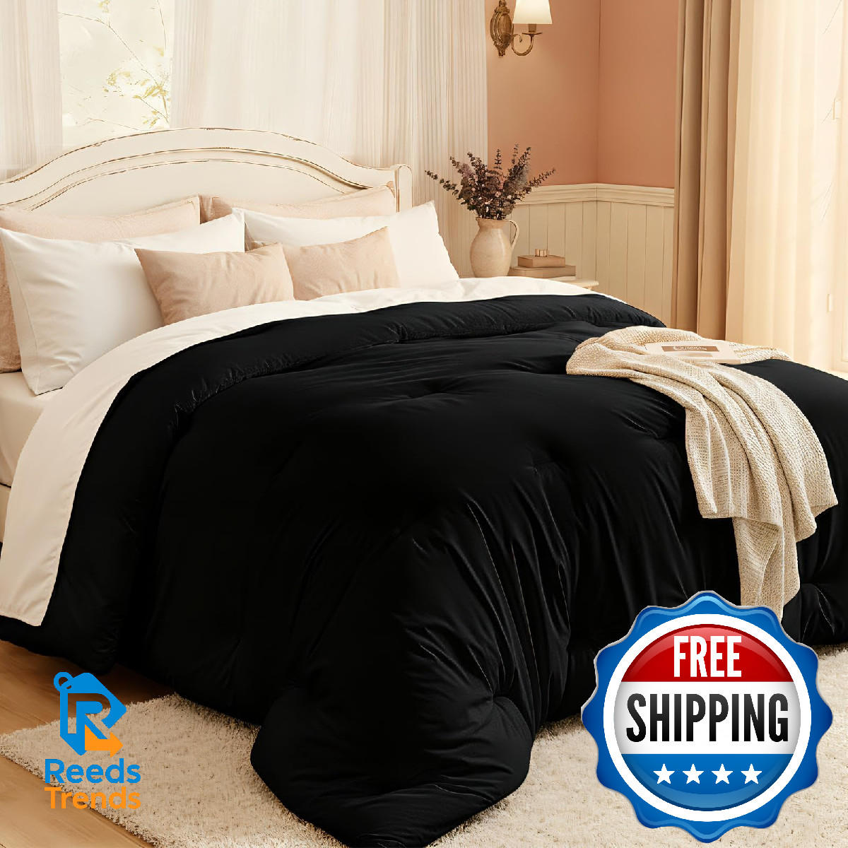 Easthome Comforters King Size All Season Quilted Bed Comforter Ultra-Soft Down A gallery