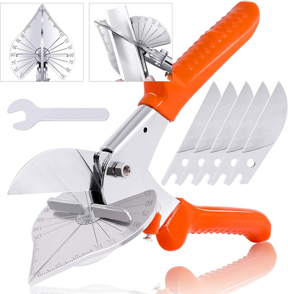 Upgraded Multi Angle Miter Shear Cutter Cuts 45 to 135 Degree Miter Snips Cuttin
