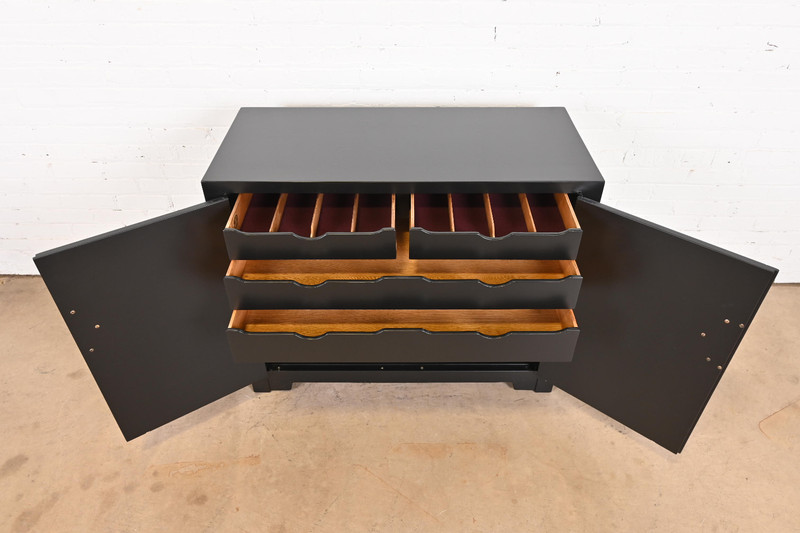 Michael Taylor for Baker Far East Collection Black Lacquered Bar Cabinet gallery