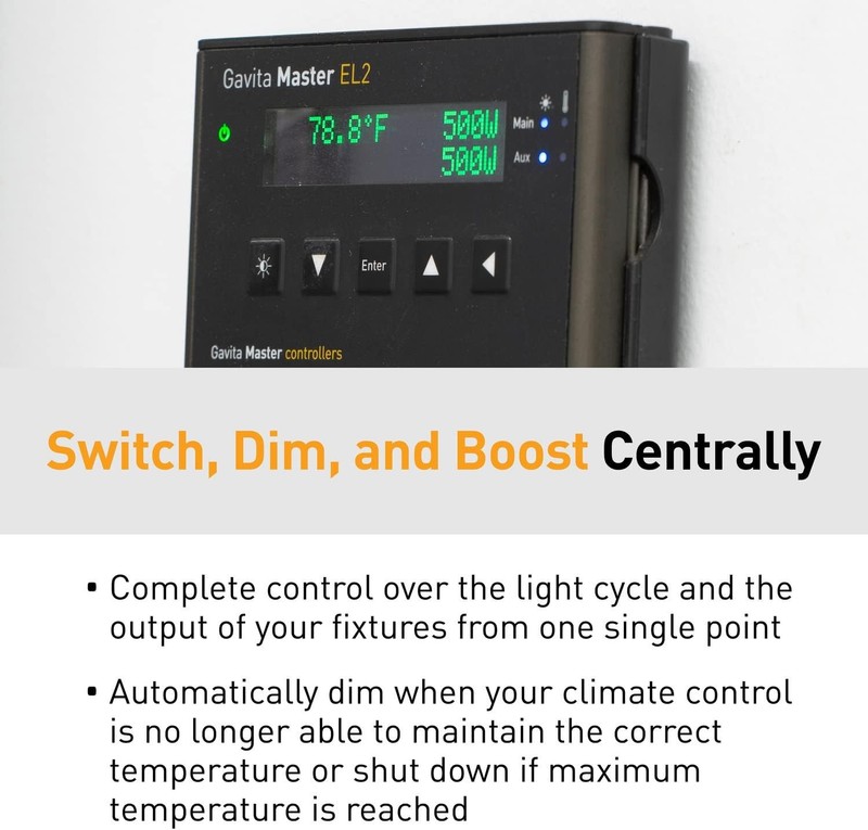 Gavita Master Controller EL2 Gen 2 Black – Dual Zone Lighting Control, LCD Displ gallery