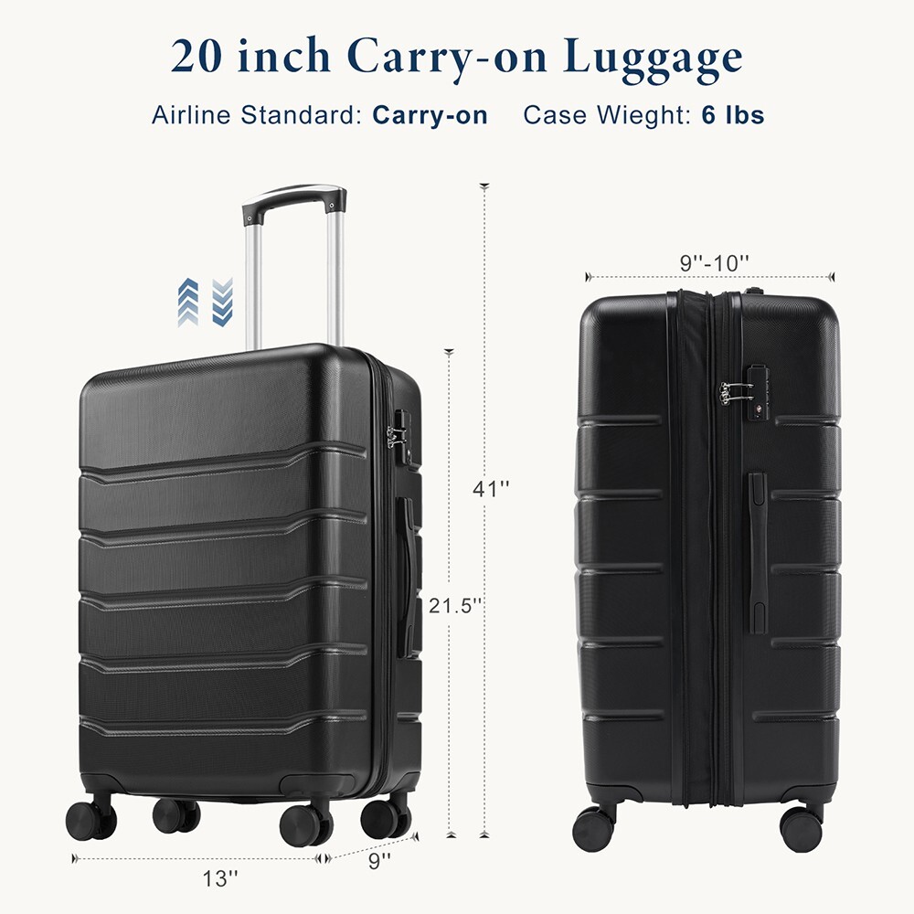 HOMEFLA Lightweight Hard Shell ABS Suitcase With Double Spinner Wheels TSA Lock gallery