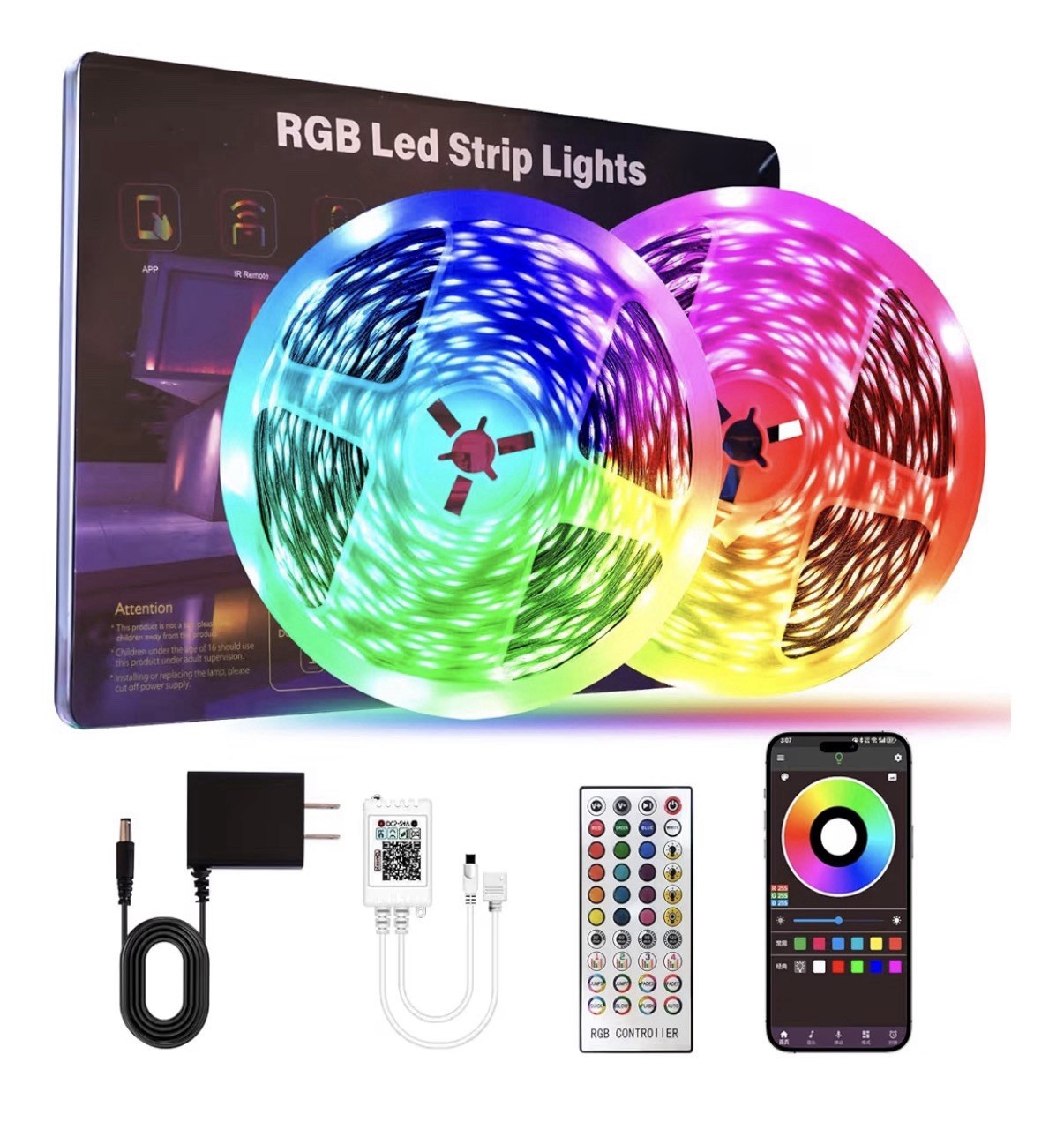 YORMICK 33ft Waterproof LED RGB Strip Lights gallery