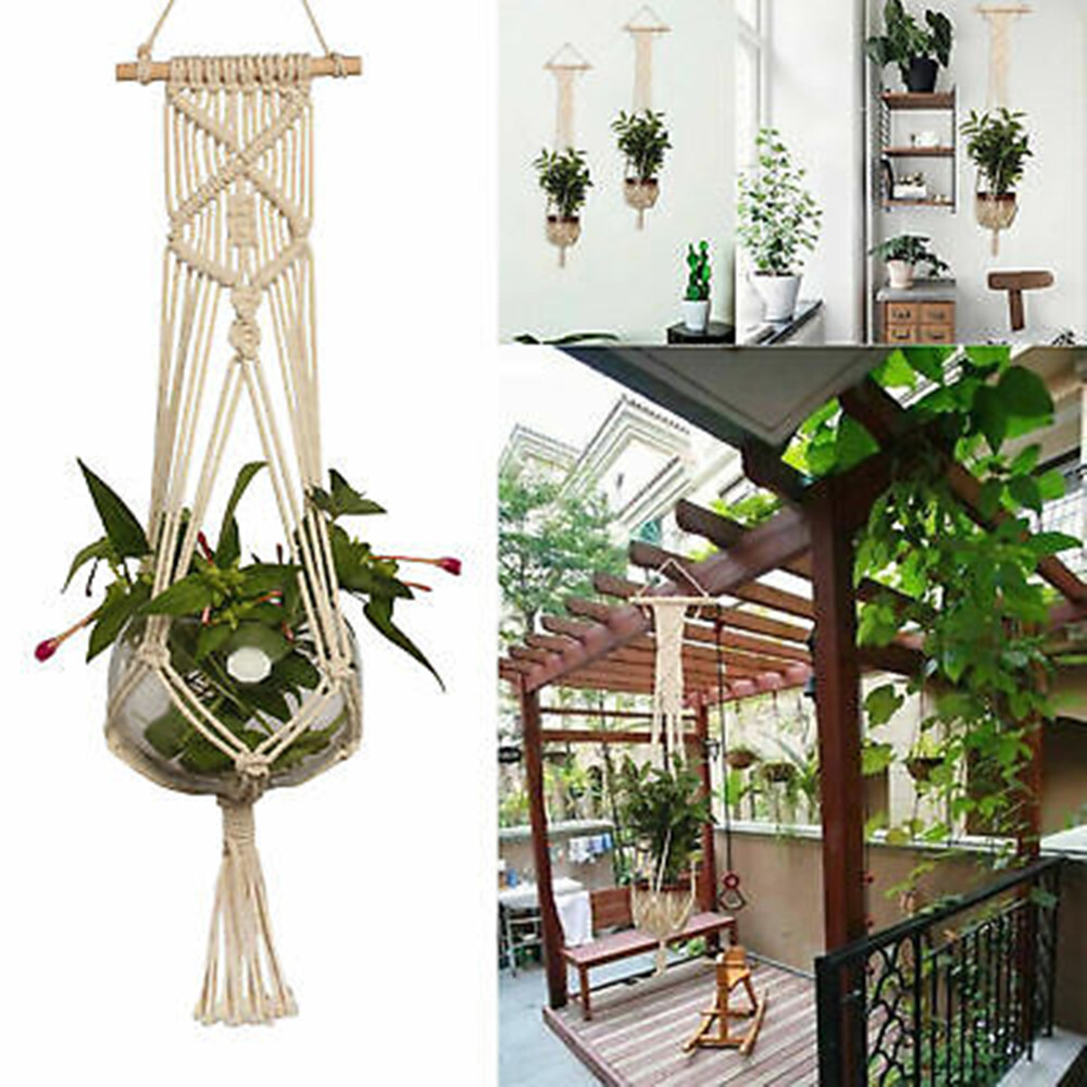 2PCs Handmade Flower Pot Hanging Baskets Macrame Plant Hanger Flowerpot Holder gallery