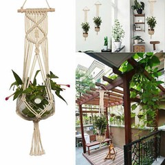 2PCs Handmade Flower Pot Hanging Baskets Macrame Plant Hanger Flowerpot Holder