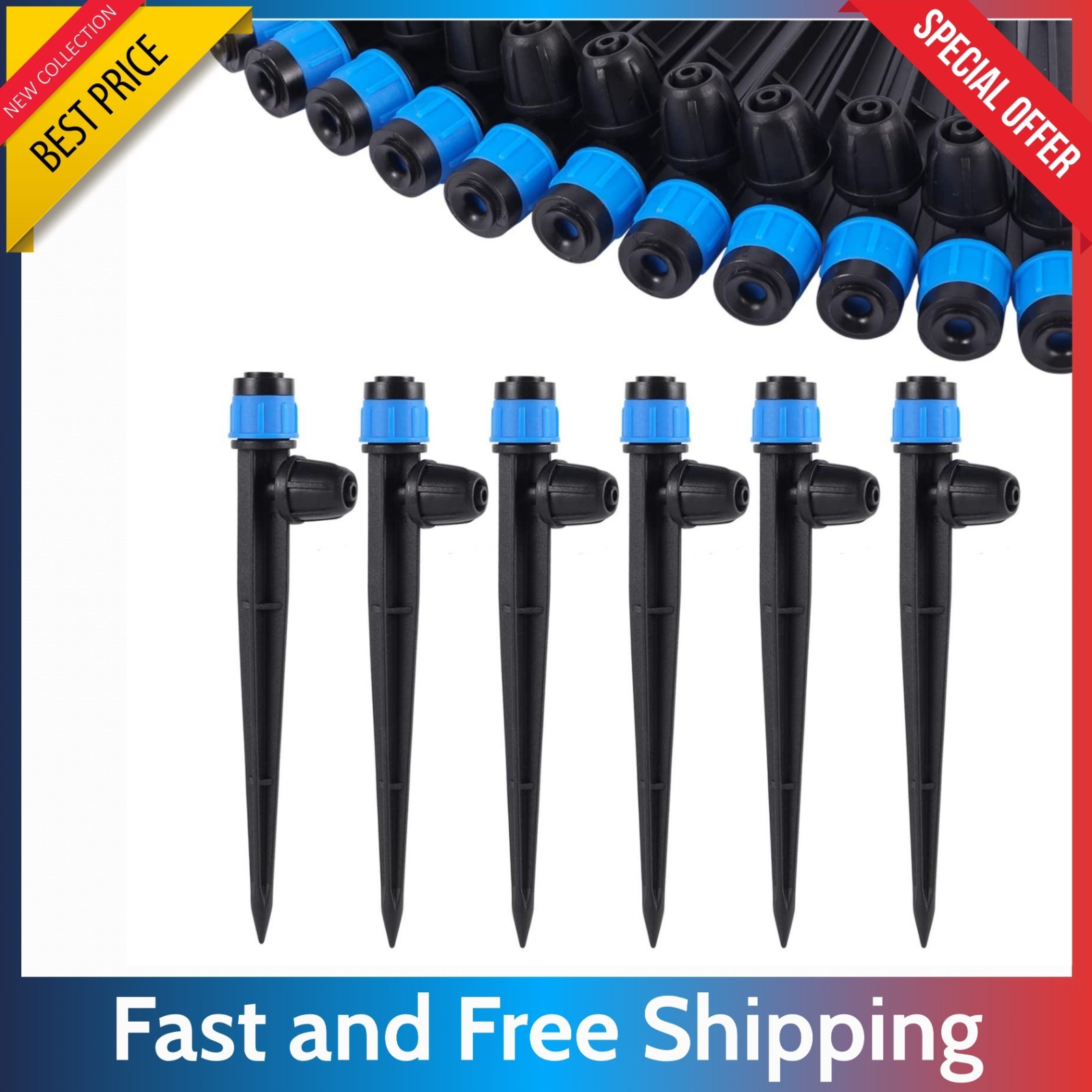 25 Pcs Drip Irrigation Emitters 360° Adjustable Sprayers for 1/4" Garden Tubing gallery