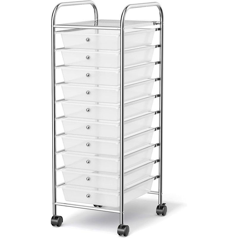 10 Drawer Rolling Storage Cart Mobile Organizer W/ Lockable Wheels Home Office gallery