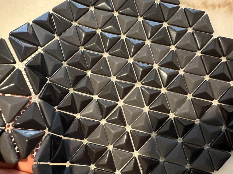 Black Triangle Matte and Glossy Mixed Mosaic Glass gallery