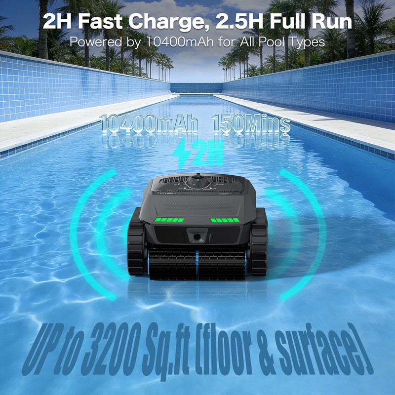 AIRROBO CP400 Automatic Robotic Pool Cleaner Vacuum & Robot Pool Skimmer APP Pro gallery