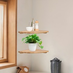 Floating Corner Shelves, Wall Mount Speaker Rack Display Shelf for Small Plant