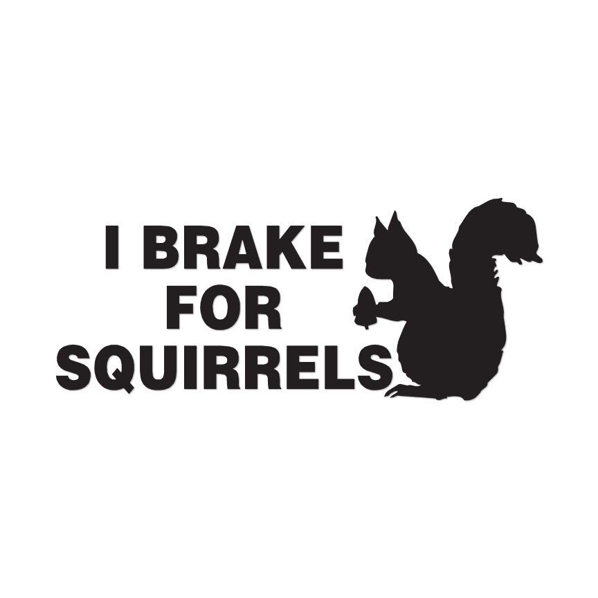 I Brake For Squirrels - Vinyl Decal Sticker - Multiple Colors & Sizes - ebn2564 gallery