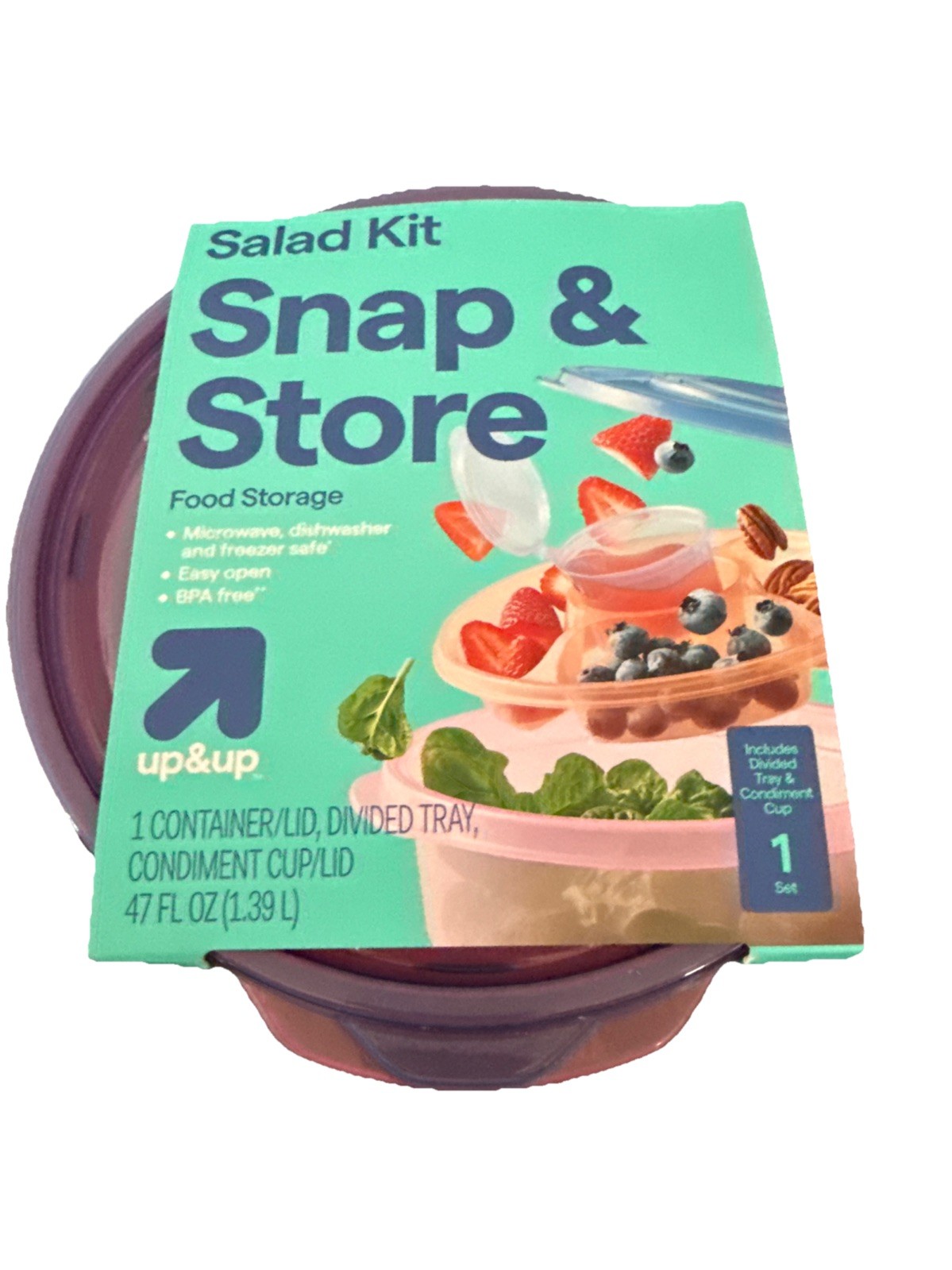 Up & Up Snap & Store Food Container w/Divided Tray Great For 🥗 Salads gallery