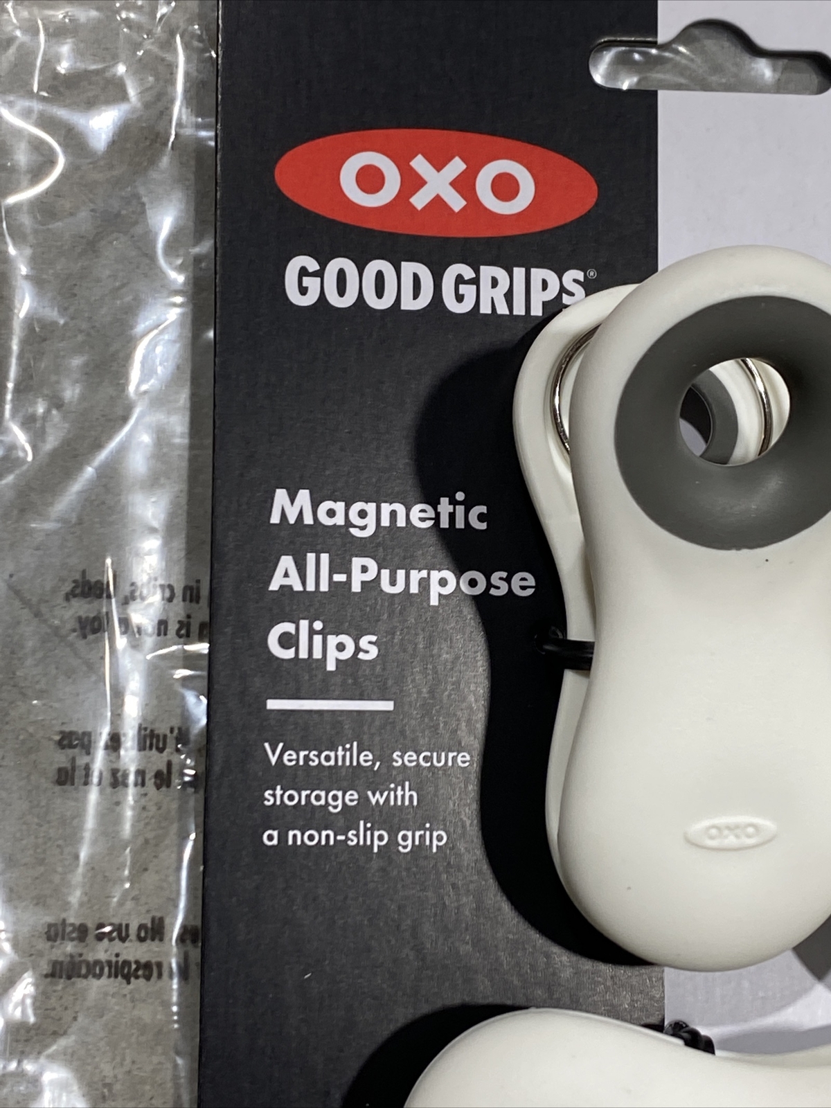 OXO Good Grips Magnetic All-Purpose Clip 4 White Strong Kitchen Bag Clip New gallery