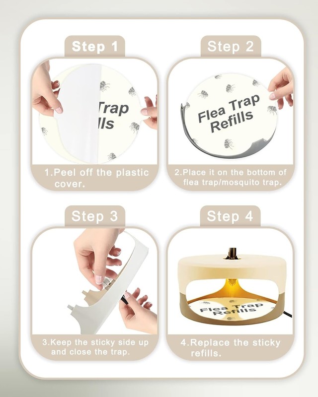 20 Pack Flea Trap Refill Discs Replacement Glue Boards 7.1 Sticky Pads Fits New gallery